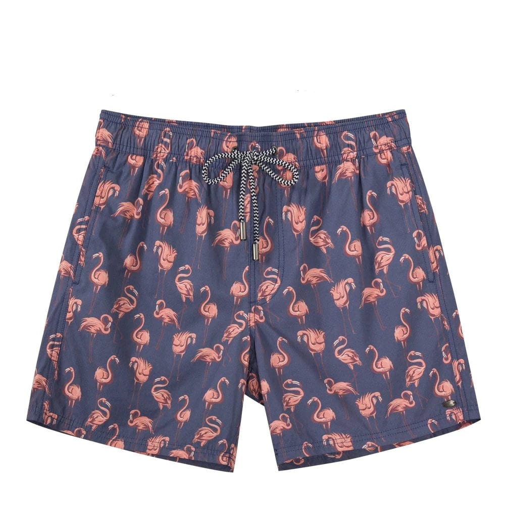ESTRAVENO Quick-Dry Flamingo Print Swim Shorts