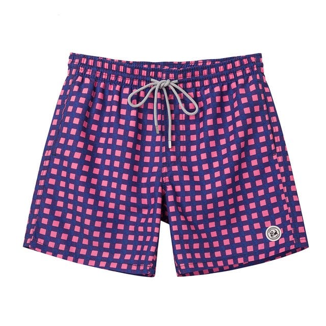 ESTRAVENO Breathable Check Pattern Swim Shorts