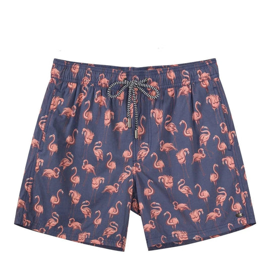 ESTRAVENO Quick-Dry Flamingo Print Swim Shorts