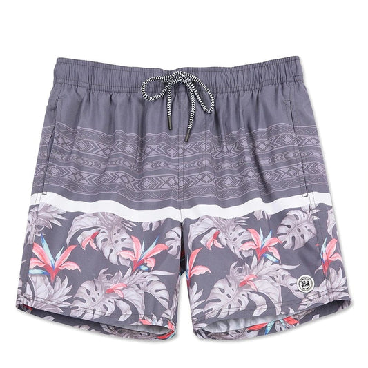 ESTRAVENO Lightweight Tropical Leaf Swim Shorts