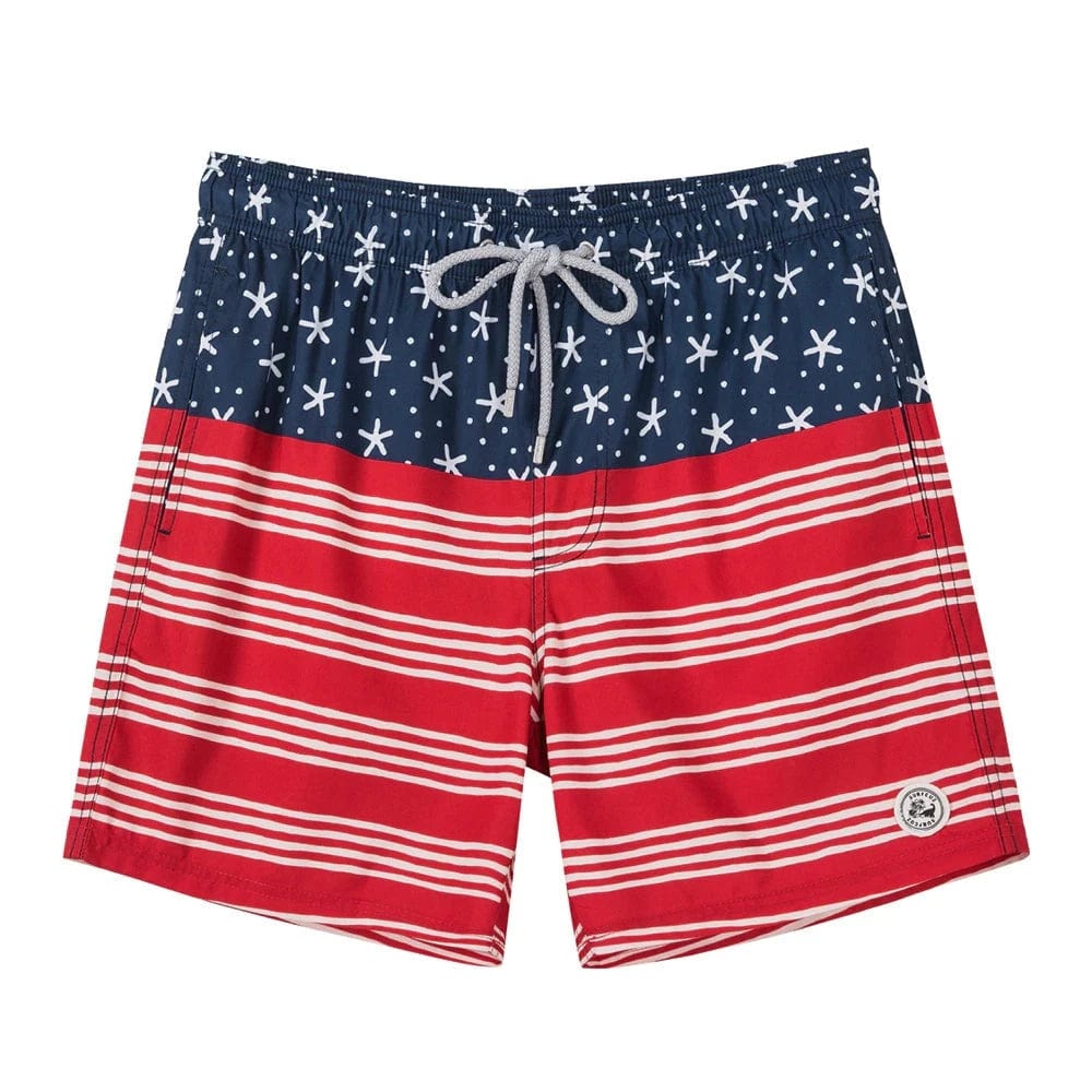 ESTRAVENO Lightweight USA Stripe Swim Shorts