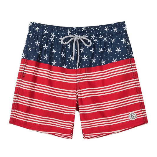 ESTRAVENO Lightweight USA Stripe Swim Shorts