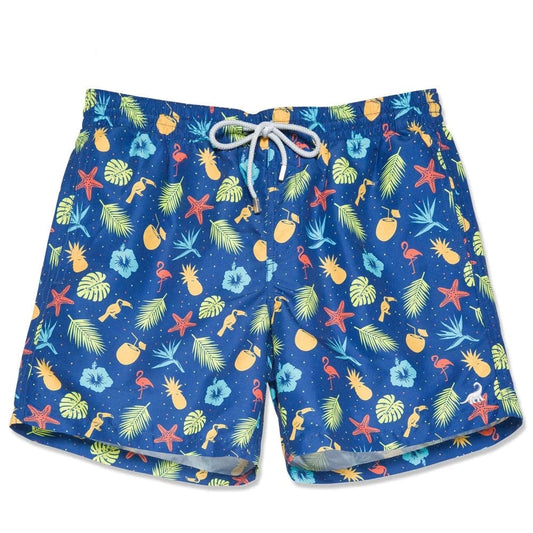 ESTRAVENO Quick-Dry Pineapple Print Swim Shorts