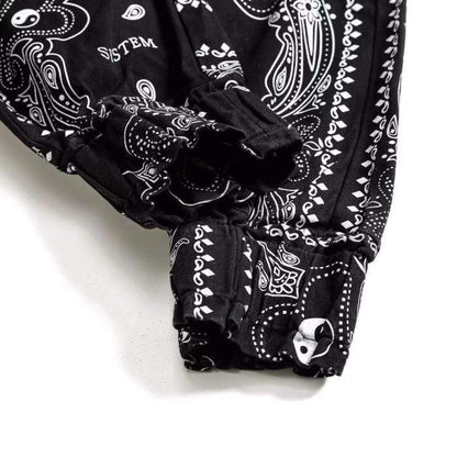 Black Paisley Cargo Pants