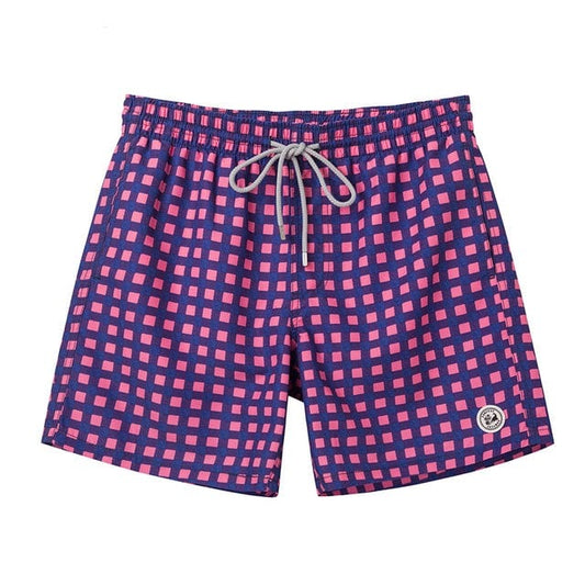 ESTRAVENO Breathable Check Pattern Swim Shorts